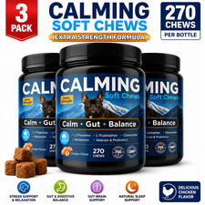Calming Soft Chews for Dogs 270 Count Chicken Flavor Daily Calm Gut Support
