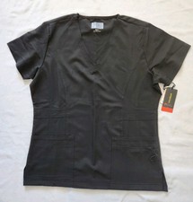 NWT BeverlyHills Uniforms BHU Women's Scrub Top Size L Black