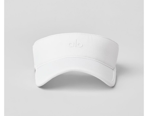Alo Performance Eclipse Visor White/White NWT Adjustable Tennis Running Yoga - Picture 2 of 5