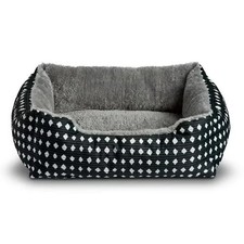 Small Cuddler Pet Bed for Dogs and Cats, Black, 19"  15", Cozy and Comfortable