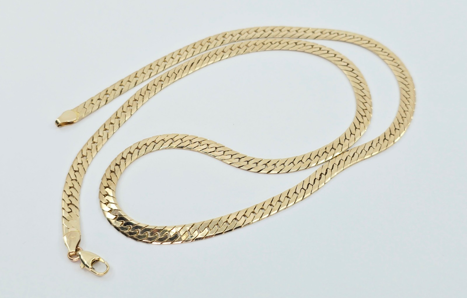 Unique 14K Solid Yellow Gold Herringbone Flat Lin… - image 3