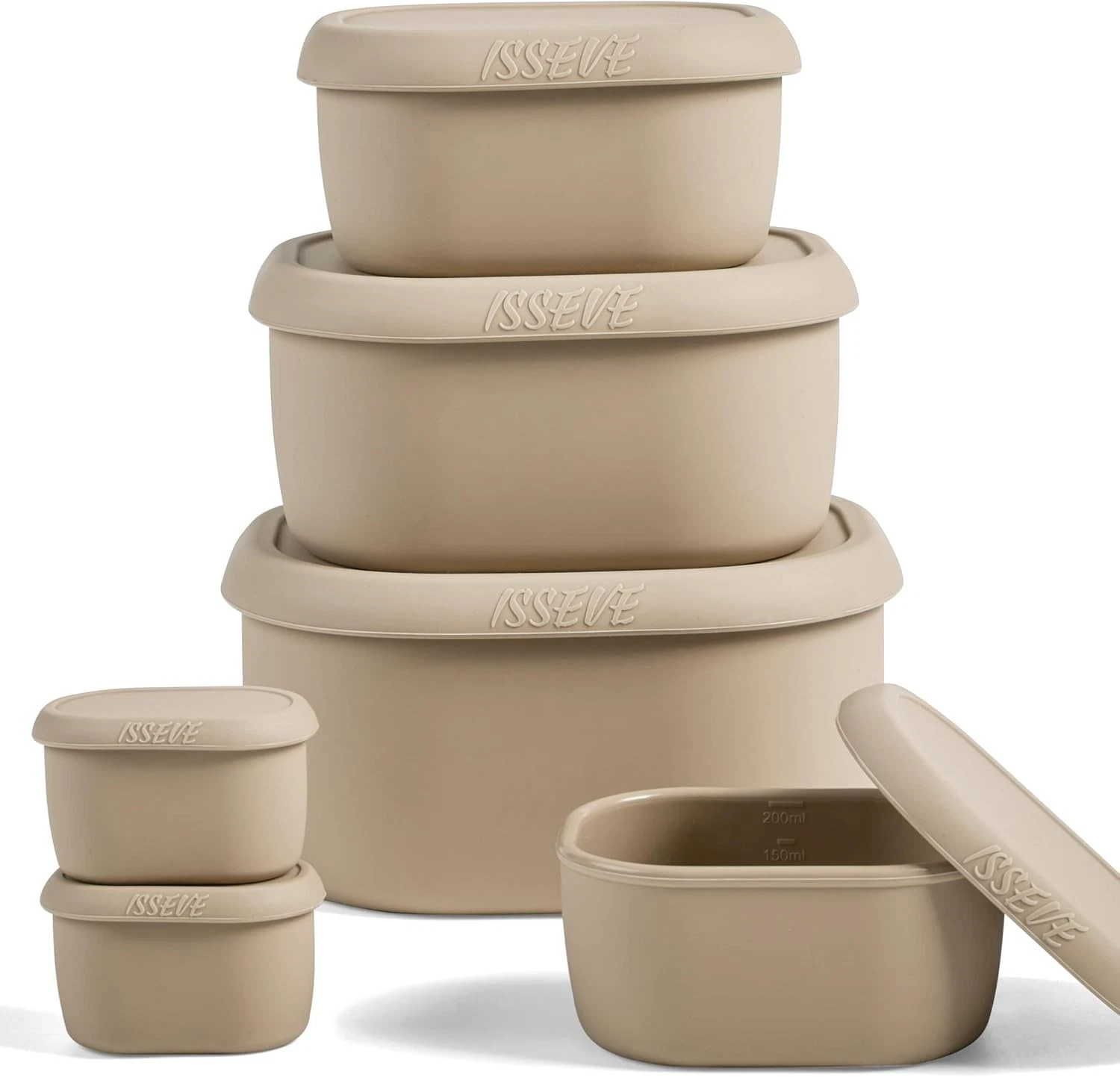 6Pcs Set Nesting Silicone Food Storage Containers W/ Lids BPA Free Reusable New