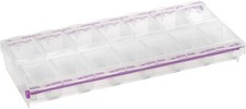 Craft Mates Bead Organizer and Plastic Storage 14 Compartment, Clear Lids