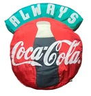 Vintage 1993 ALWAYS COCA-COLA Large Pillow, Round, 24"x16.5"x5.5" EUC