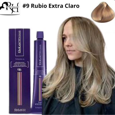 Tinte permanente en crema Salerm Vision #9 Rubio Extra Claro 75ml / 2.5oz