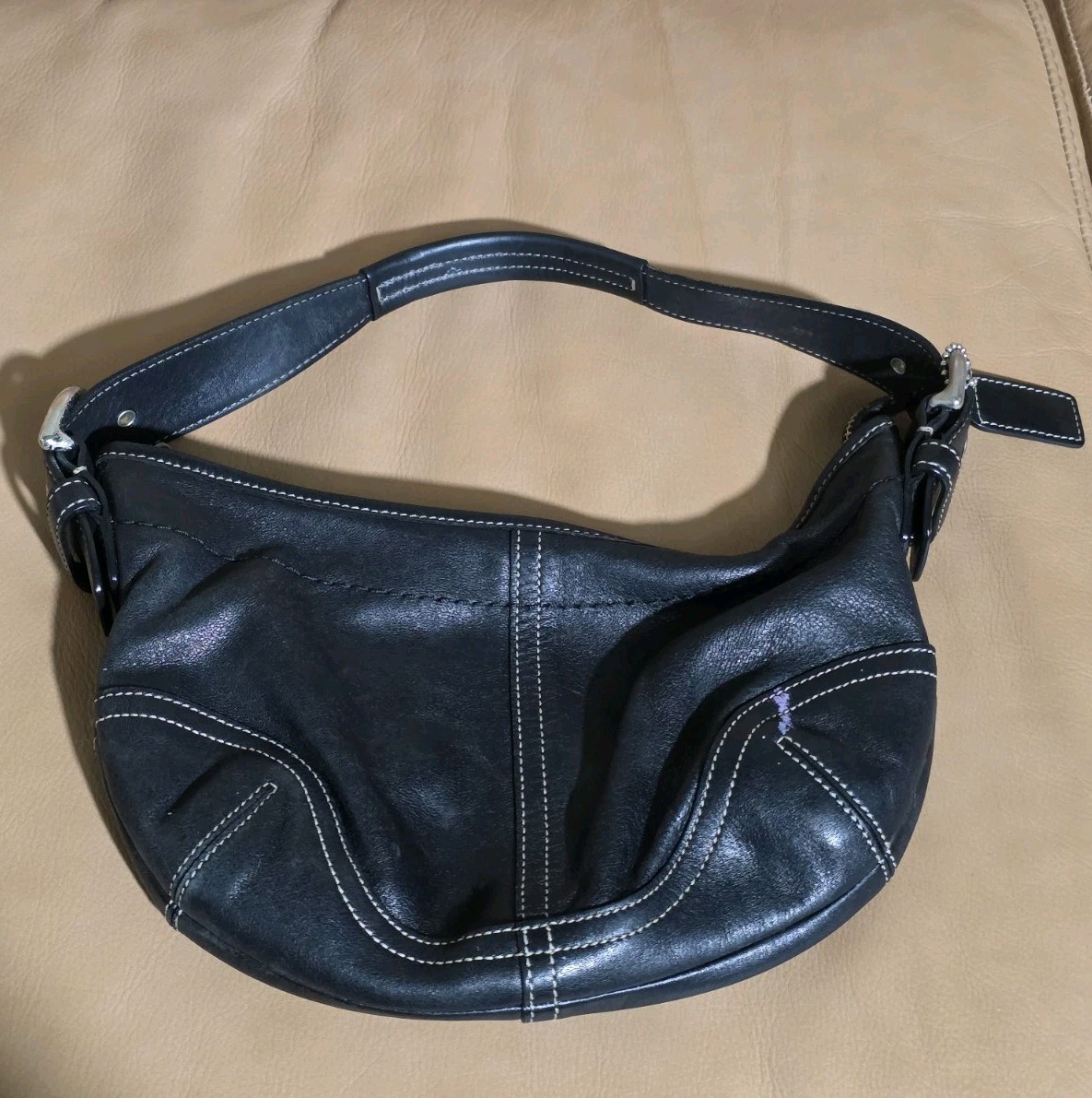 Coach Black Leather Y2K Mini Soho Hobo Shoulder Bag Purse Coach Black Leather Y2K Mini Soho Hobo Shoulder Bag Purse