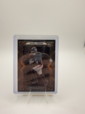 Drake London 2022 Obsidian #112 Rookie Electric Etch Orange RC #/75 SP - Falcons