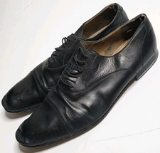 Gucci Black Leather Cap Oxfords Lace Up Shoes