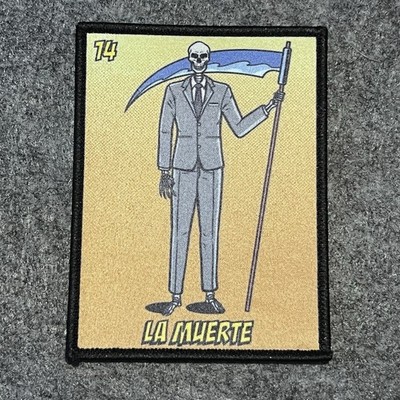 La Muerte Patch - Loteria-Style - Day of the Dead - 3 x 4 inches - Grim Reaper