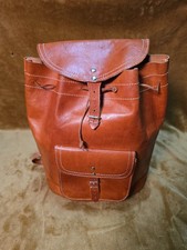Vintage Real Leather Backpack Rucksack Casual Bag - Makes Nice School Bag