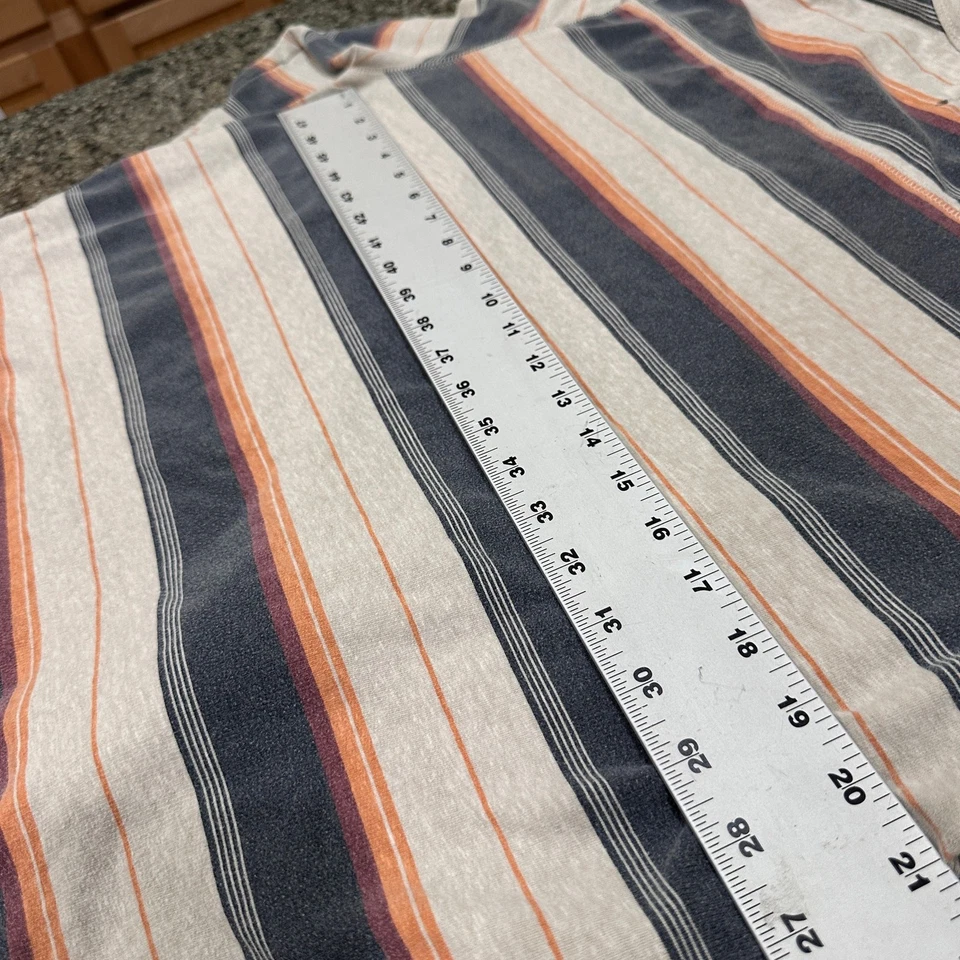 Volcom Long Sleeve Tee Shirt Men XL Striped Beige Orange Red Retro 90s Skater - Image 4 of 4