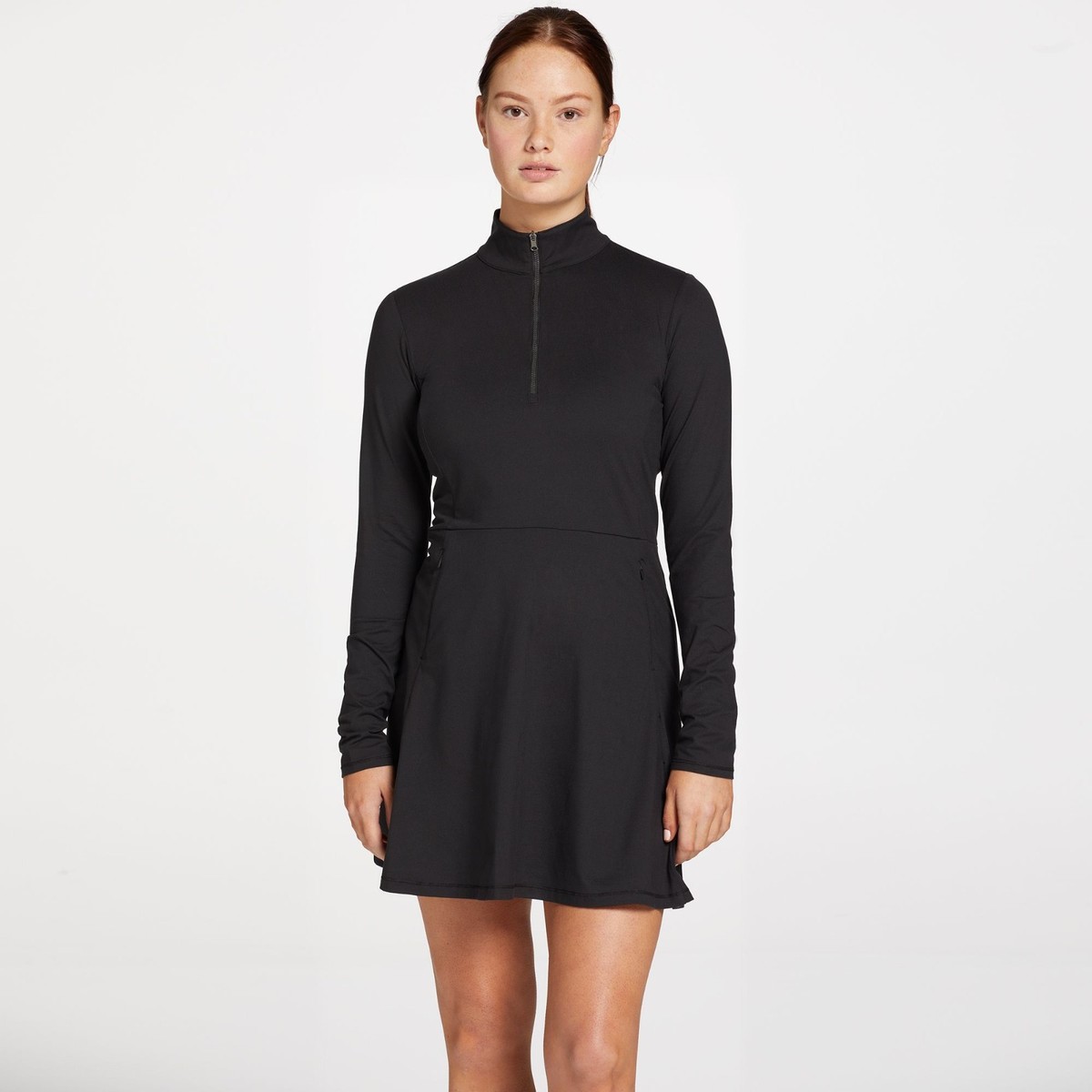 Calia Womens Black Long Sleeve Mock Neck Golf Dress with Pockets Size S NWT  | eBay