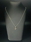 14K Gold K Initial Necklace 45cm 1mm Solid Forze Chain 2.08g 585 Letter Pendant — photo 1