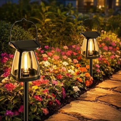 Solar Hängelaterne Leuchte Außen Garten Wasserdicht LED Weg Terrasse Warmweiß