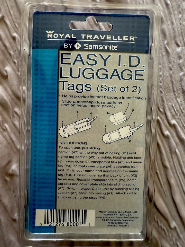Samsonite Royal Traveller Easy I.D. Pack de 2 etiquetas de equipaje rojas nuevas precintadas Foto 4 de 4