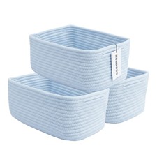 Small Woven Storage Baskets 12  X8  X5  Decorative Rope Bins for Organizing She...