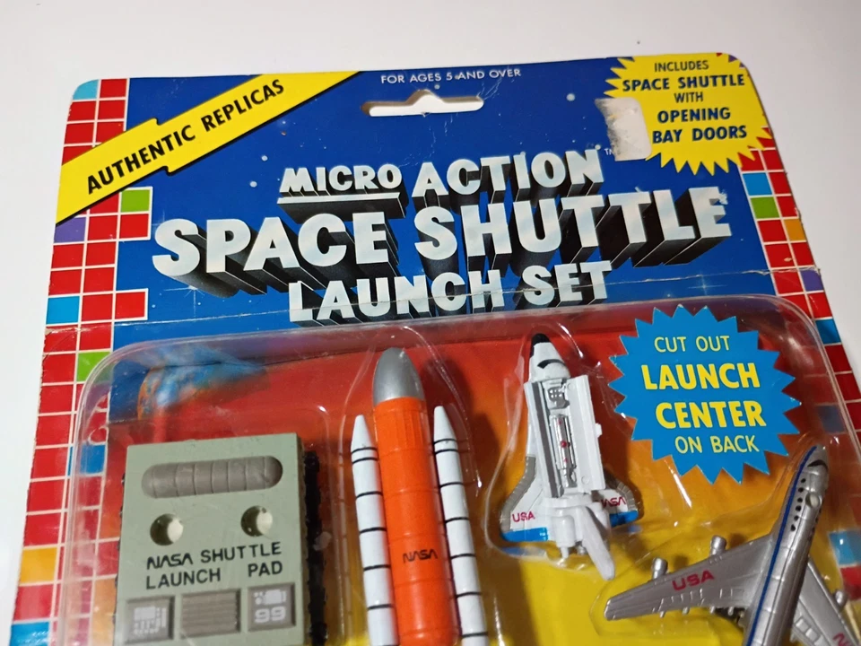 Vintage Micro Action Space Shuttle LAUNCH SET complete set NASA 1990 Funrise NEW - Image 3 of 4