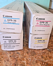 GENUINE CANON GPR-36, 4-PACK NEW, INK TONERS, MAGENTA, CYAN, YELLOW AND BLACK