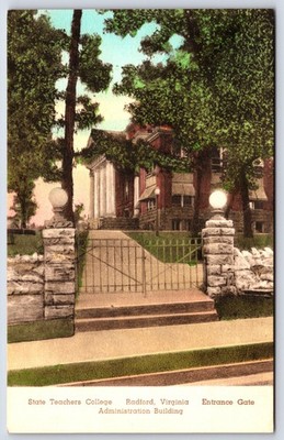 State Teachers College Radford Virginia Administration Building Entrance Gate