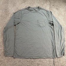 Vuori Shirt Mens Large Gray Long Sleeve Pocket Performance Lightweight Tee