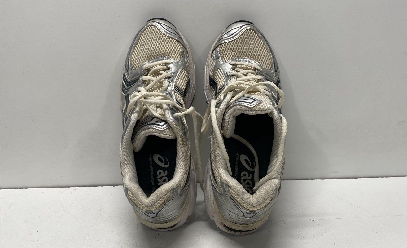 Asics Silver/beige Solid Sneaker Running Shoes Me… - image 5