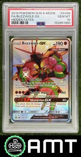 Buzzwole GX PSA 10 2019 Pokemon SM Hidden Fates Shiny Vault #SV68/SV94 1350