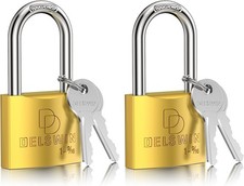Weatherproof Brass Padlock with Keyed Alike 1-9/16 Inch Shackle for Outdoor
