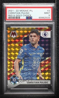 2021 Mosaic Premier League Choice Red & Gold Prizm 73/88 Christian Pulisic 08c9