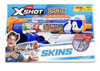 ZURU X-SHOT WATERGUN-FAST-FILL SKINS-HYPERLOAD SONIC THE HEDGEHOG 500 ML / 17 OZ