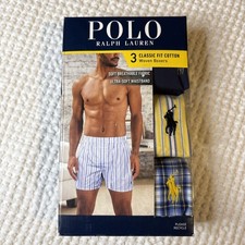 Polo Ralph Lauren 3 Pack Woven Boxer Shorts Men  s Size Sm Classic Fit Cotton