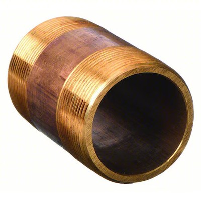 1/8'' Mnpt X 4'' Tbe Red Brass Pipe Nipple Sch 80, 460-040X