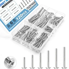 120PCS Cabinet Pull and Knob Screws, M4×25/30/35/40/45/50mm, silver 
