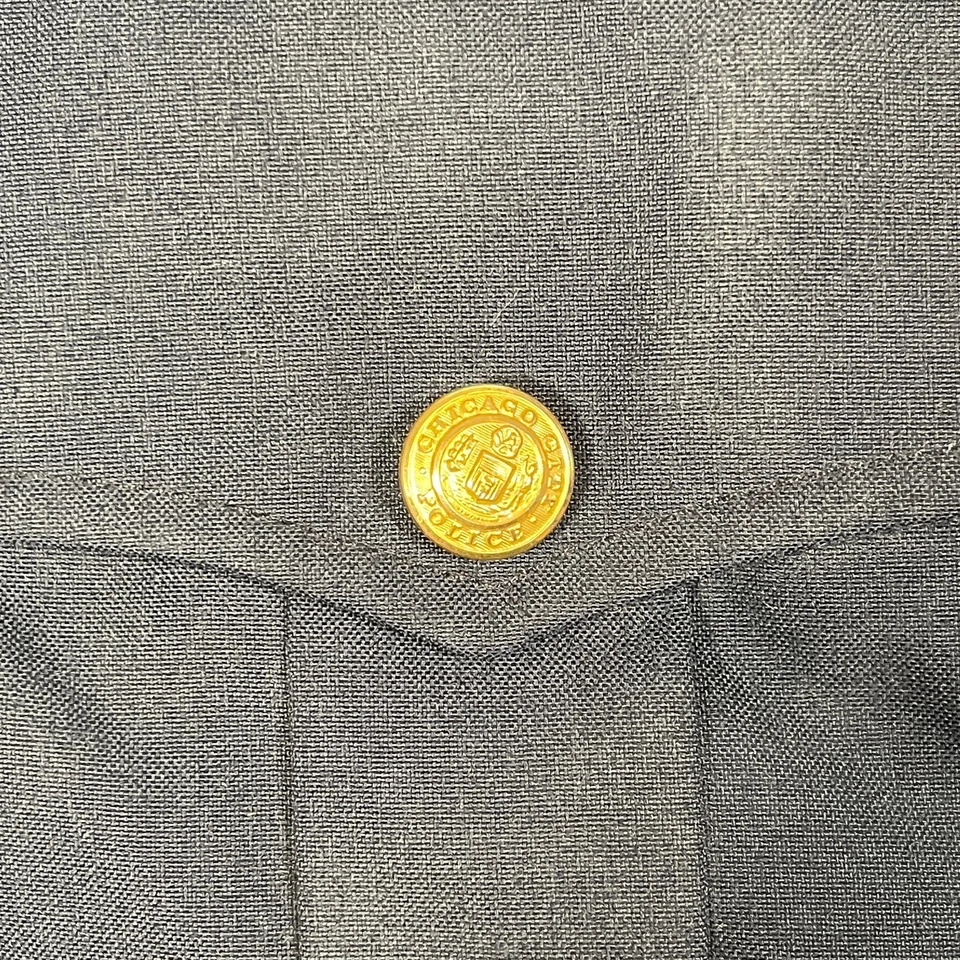 True Vintage Chicago Motorcycle Police Uniform Patched Jacket Mens 48S Blue 70s - Image 3 of 4