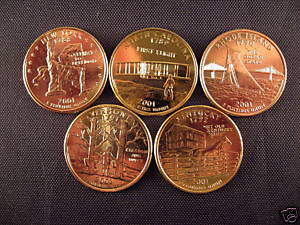 2001 Complete Set Of 24kt. Gold Plated State Quarters | eBay