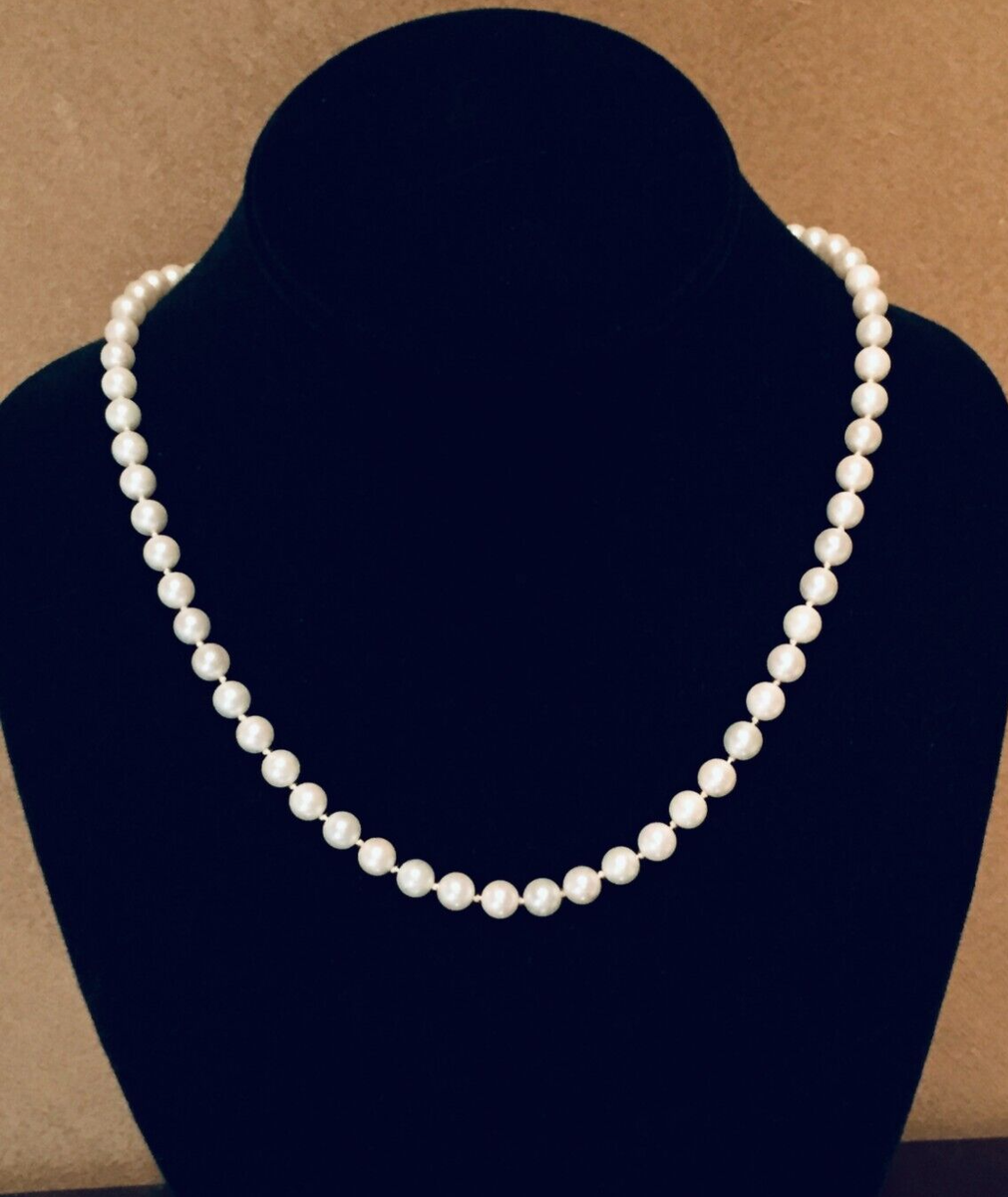 AFFECT Pearl Necklace（6mm） 6mm Cultured Pearl Necklace w/ 14K Yellow Gold Clasp 24