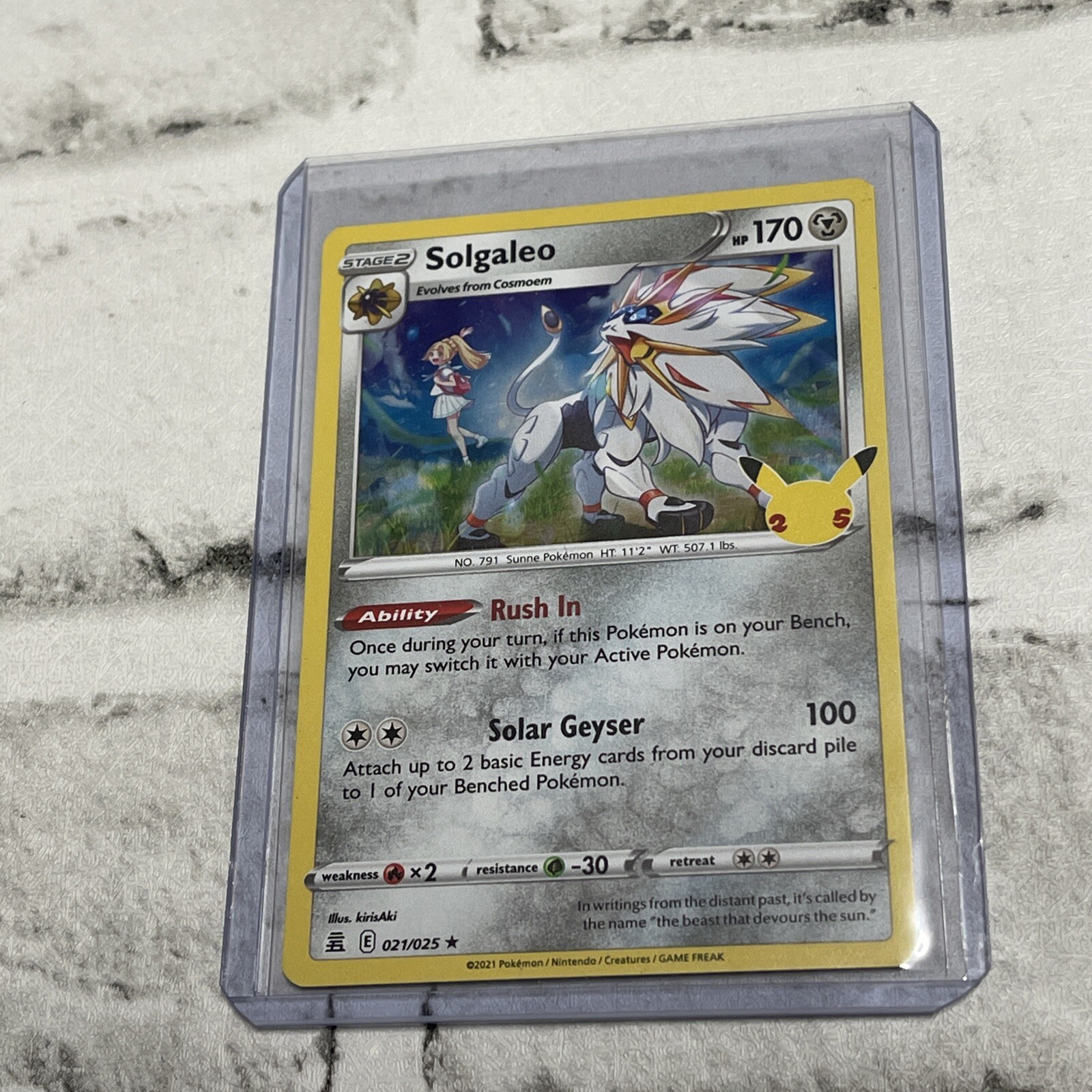 Pokemon Celebrations SOLGALEO #21 021/025 25th Anniversary HOLO 2021 Card TCG