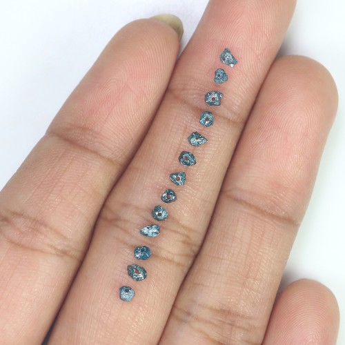 Lote de diamantes de corte de cuentas áspera sueltas naturales de 5,00 quilates de diamante de color azul Q80-1 - Imagen 9 de 10