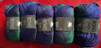 CYGNET, BOHO SPIRIT 5 x 100 gm Balls Cygnet Boho Spirit Shaded Yarn # 6880 Deep