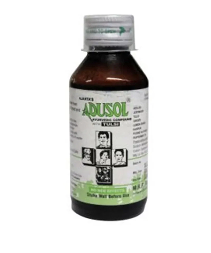 100ml |Ajanta's Adusol With Tulsi Ayurvedic Cough Syrup (Non Drowsy) Free UK P&P