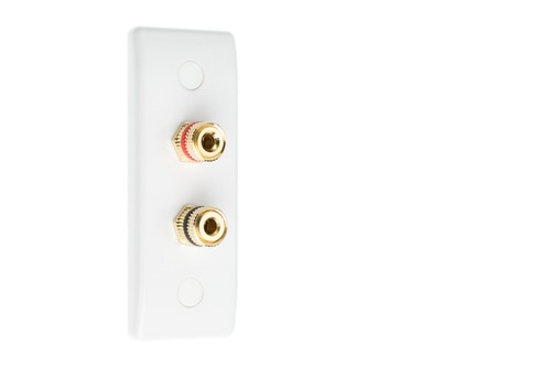 2 Post Audio AV Speaker Wall Plate. Architrave. White Slimline. Non Solder. - Picture 2 of 8
