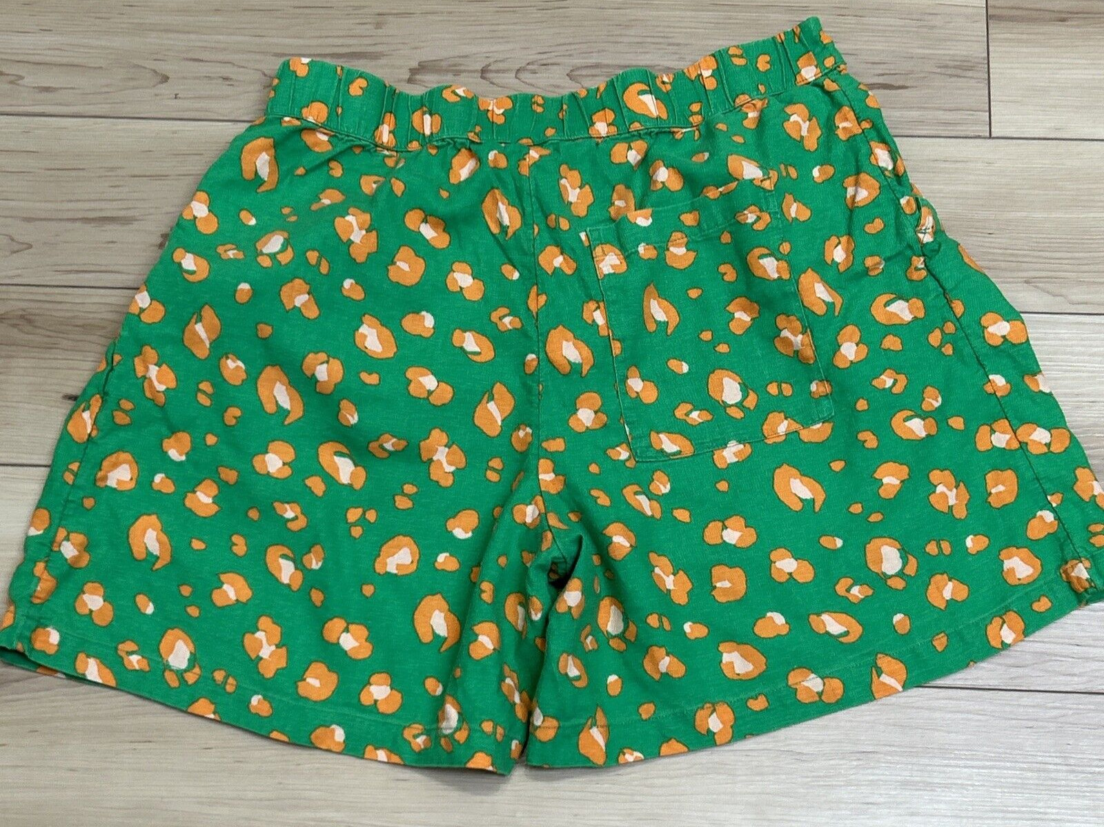 Women's Large Shorts Linen Blend Hi-Rise Pockets Leopard Print Tabitha Brown