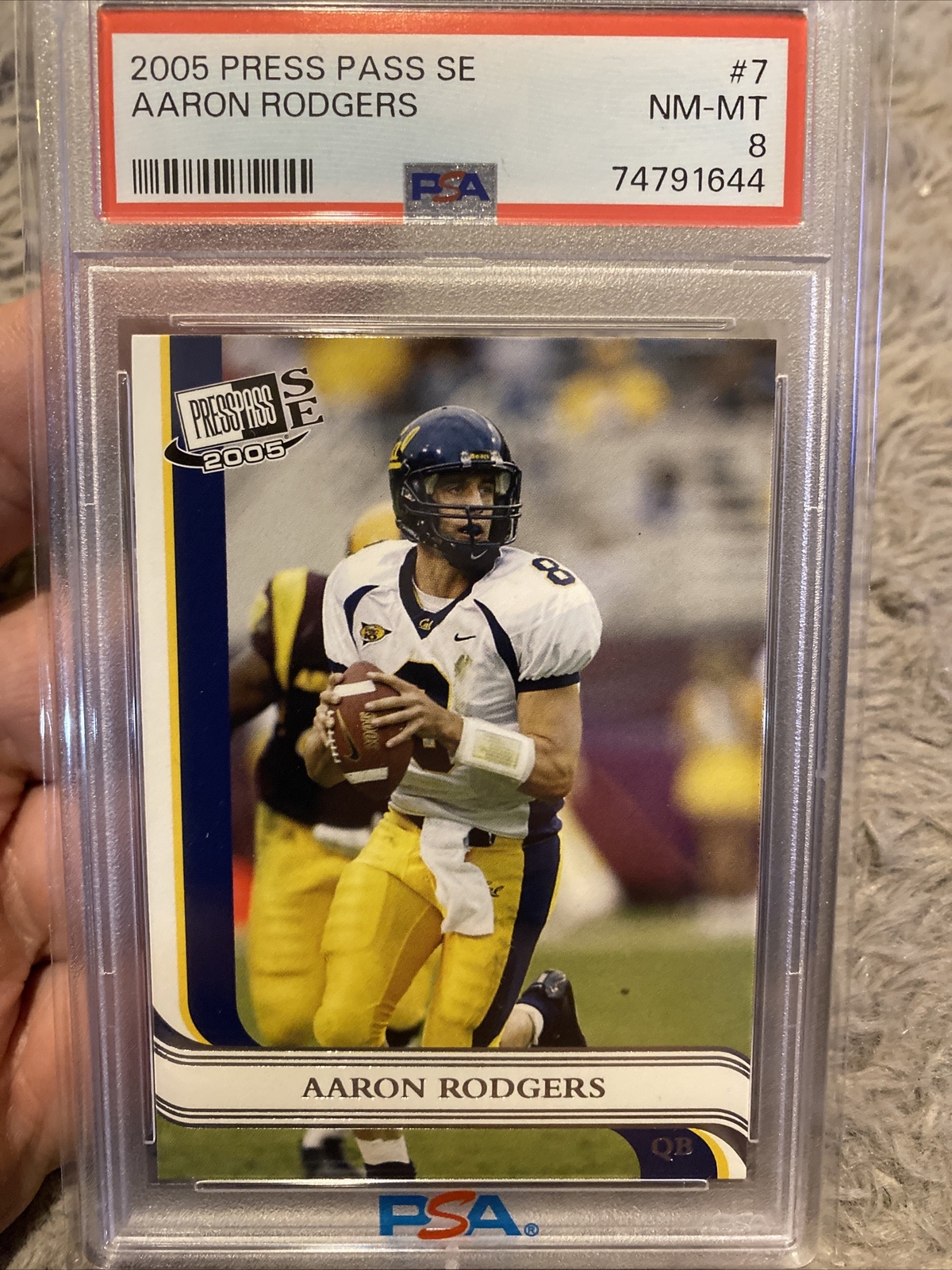 2005 Gold Rookie Card Aaron Rodgers Press Pass SE #G7 PSA 8 N.M Mint