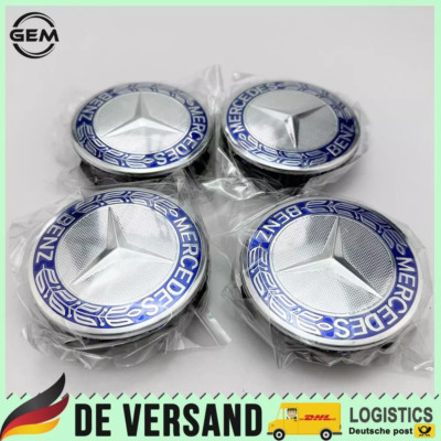 4X 75mm Für Mercedes Benz Nabendeckel Radkappen Felgendeckel Emblem Abzeichen