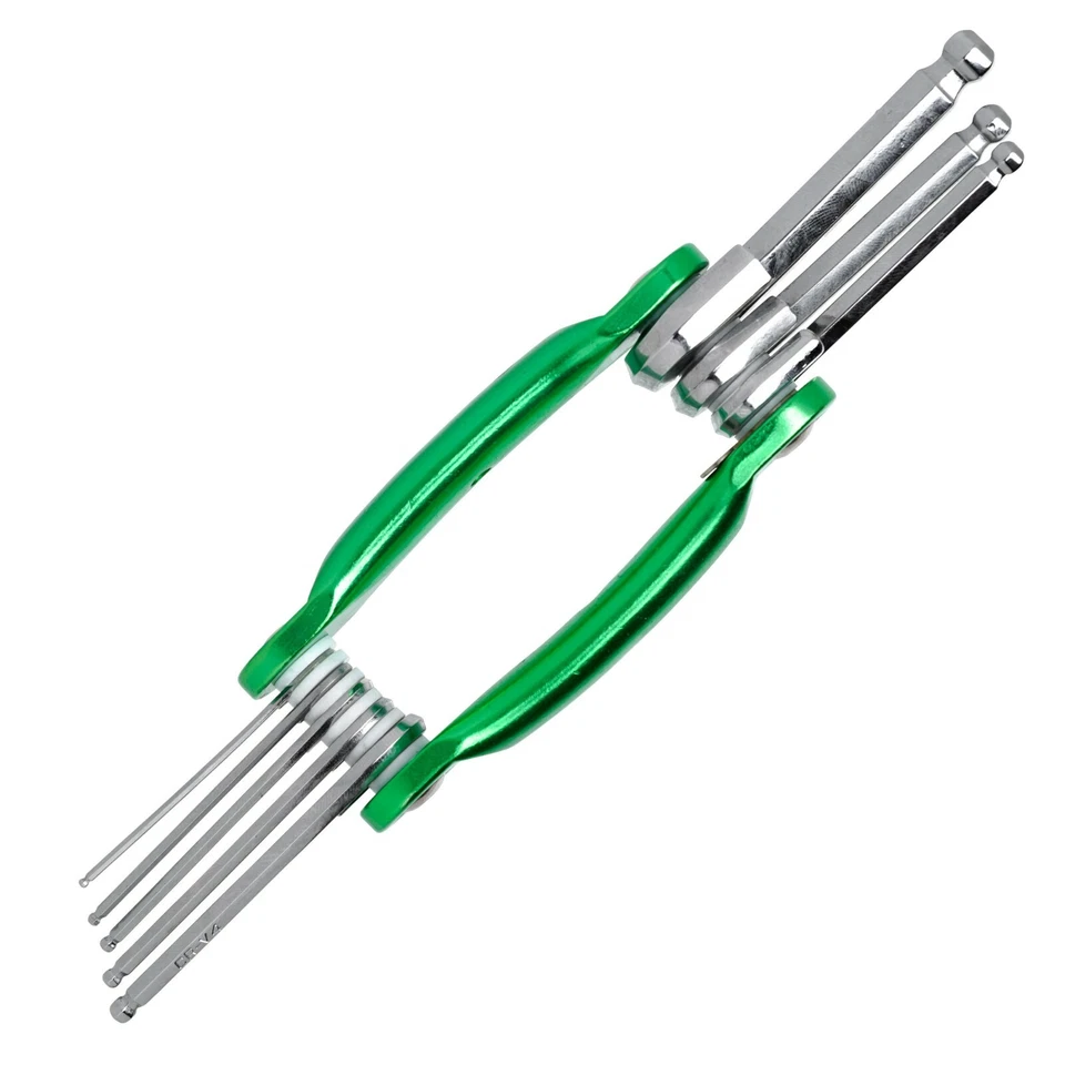 8pc Folding Hex Key Ball End Point Allen Alan Metric Set Pocket Size 1.5 - 8mm - Image 2 of 4