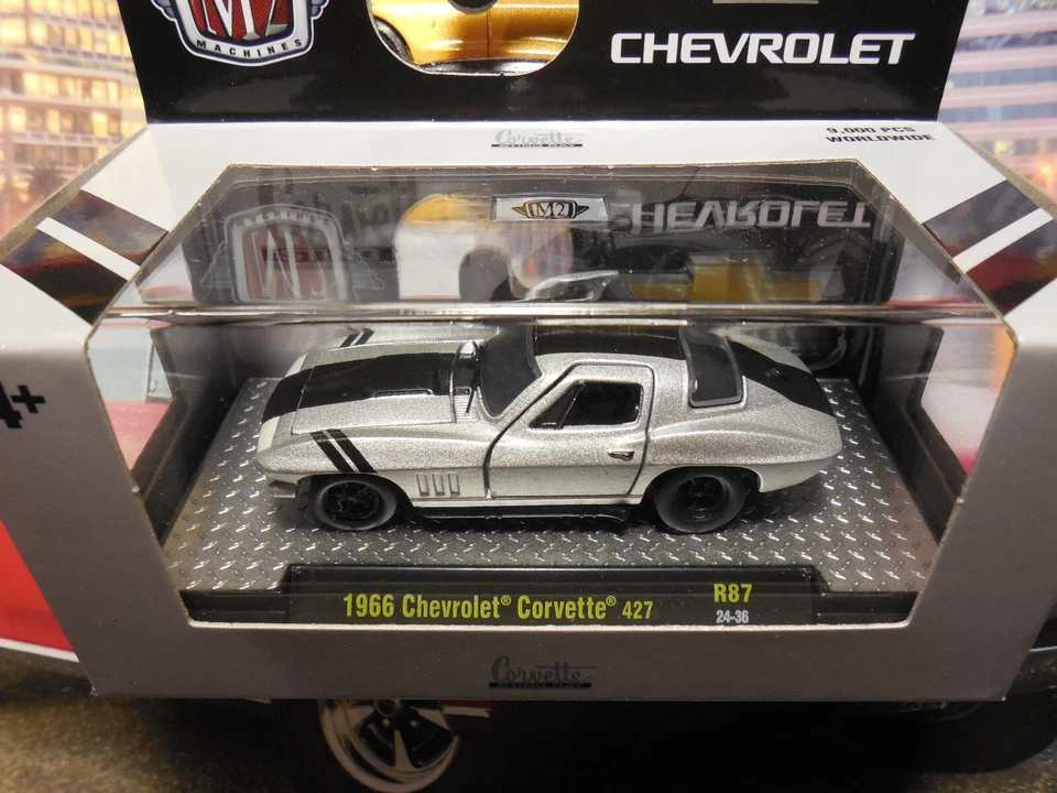 2024 M2 Machines  STING RAY R87 1966 Chevrolet Vette 427 1:64 LE RR FREE SHIP - Image 2 of 3