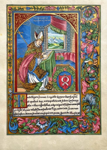 Old look illuminated manuscript Catalogus archiepiscoporum gnesnensium - Picture 2 of 6