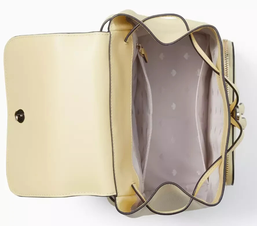 Kate Spade Kristi Medium Flap Backpack Yellow Butter Leather  display picture 1
