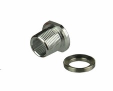 Aluminum Silver Adapter to Convert 1/2x28 TPI Muzzle Thread to 5/8x24 TPI Thread