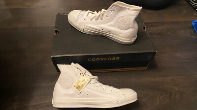 Converse All Star Cuir Blanc Taille 39 24,5cm - Chuck Taylor men white leather