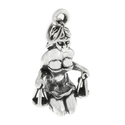 Libra Zodiac Sign 3D 925 Solid Sterling Silver Charm Pendant Horoscope ...